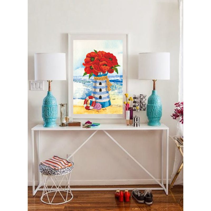 Bead Embroidery Kit on Art Canvas "Summer-1"