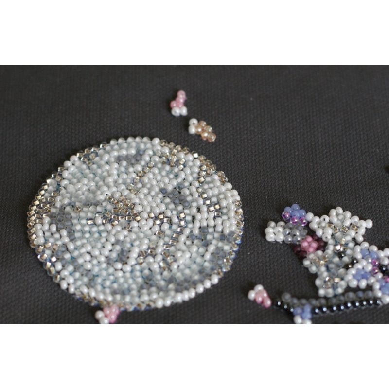 Bead Embroidery Kit on Art Canvas "Night sakura"