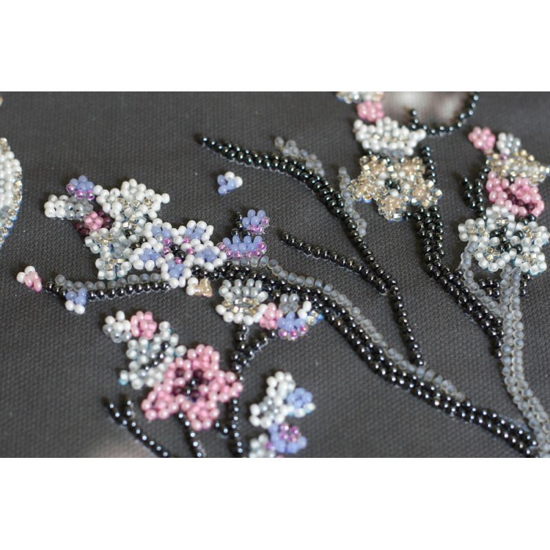 Bead Embroidery Kit on Art Canvas "Night sakura"