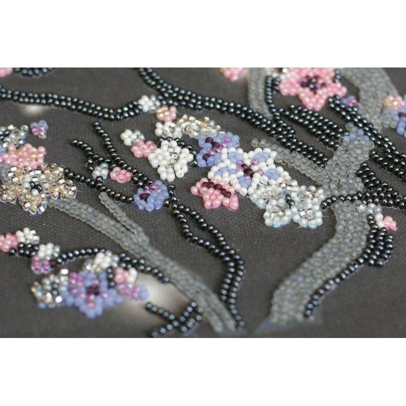 Bead Embroidery Kit on Art Canvas "Night sakura"