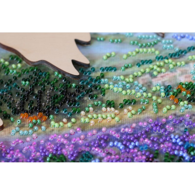 Bead Embroidery Kit with Wooden Frame "Fields of Provence"