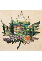 Bead Embroidery Kit with Wooden Frame "The sun of Toscana"