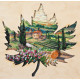 Bead Embroidery Kit with Wooden Frame "The sun of Toscana"
