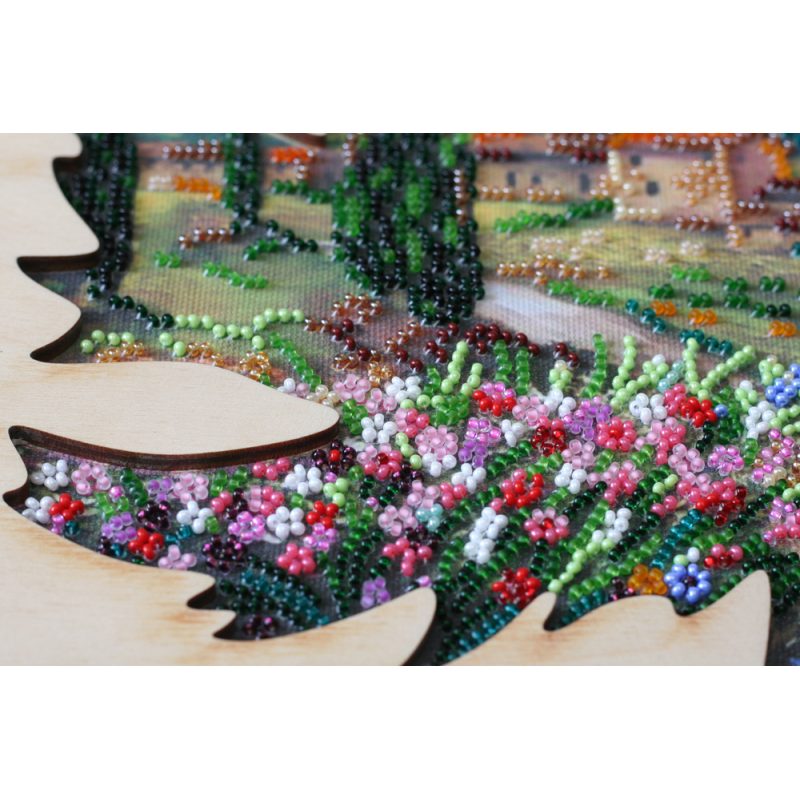Bead Embroidery Kit with Wooden Frame "The sun of Toscana"