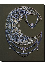 Bead Embroidery Kit on Art Canvas "Moon pattern"