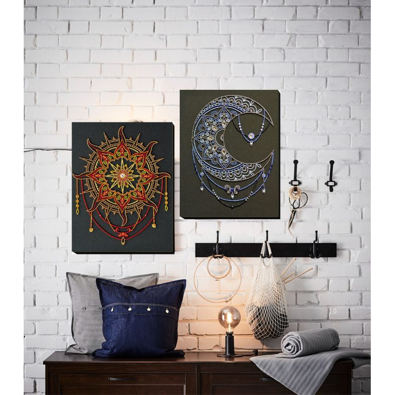 Bead Embroidery Kit on Art Canvas "Moon pattern"