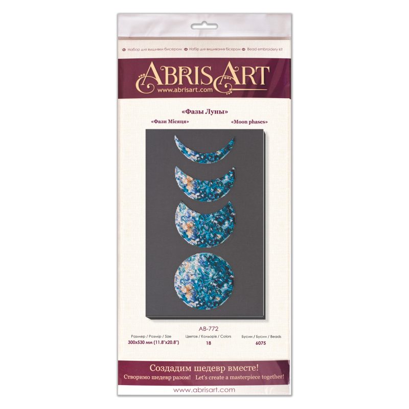 Bead Embroidery Kit on Art Canvas "Moon phases"