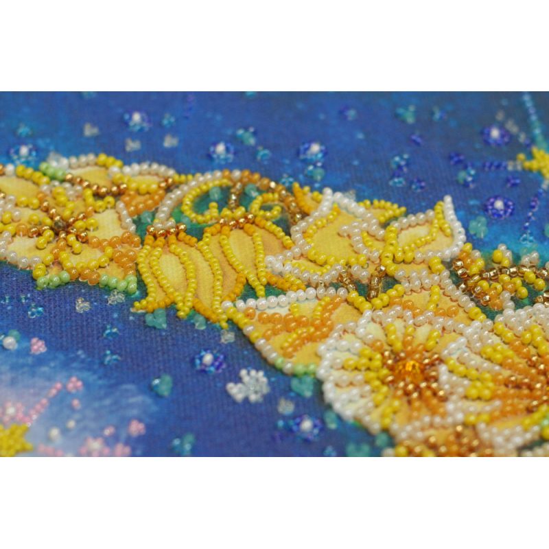 Bead Embroidery Kit on Art Canvas "The night shone"