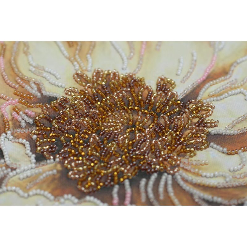 Bead Embroidery Kit on Art Canvas "Peony-2"