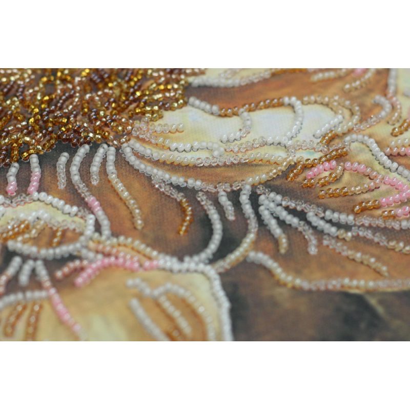 Bead Embroidery Kit on Art Canvas "Peony-2"