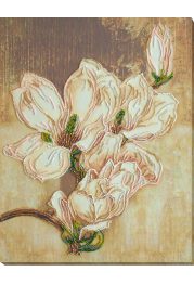 Bead Embroidery Kit on Art Canvas "Magnolia"