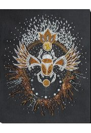Bead Embroidery Kit on Art Canvas "Scarab beetle"