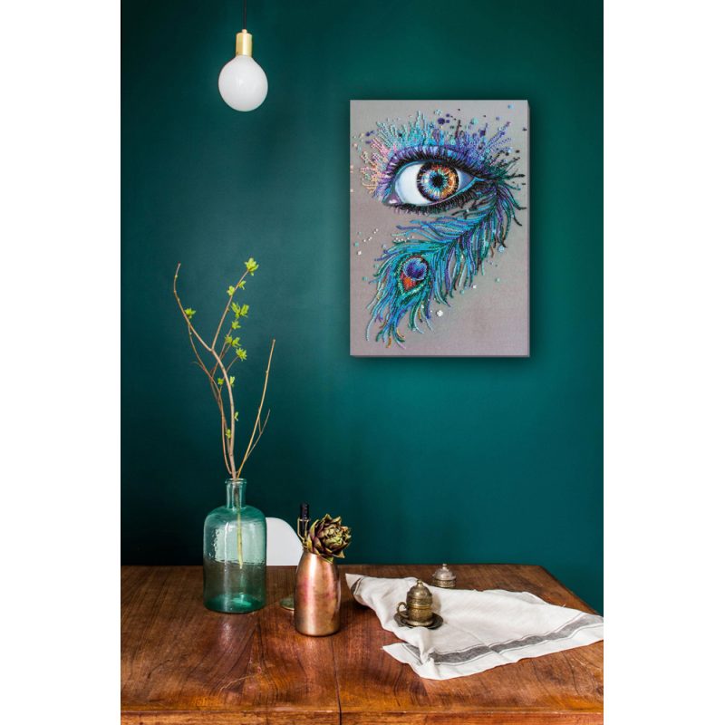 Bead Embroidery Kit on Art Canvas "Royal gaze"