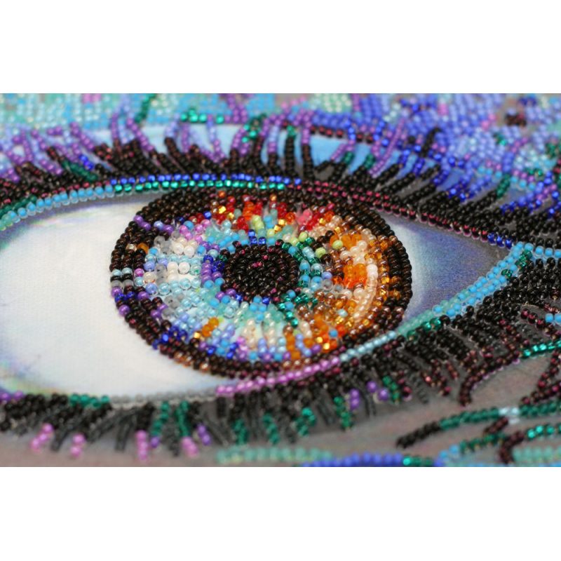 Bead Embroidery Kit on Art Canvas "Royal gaze"