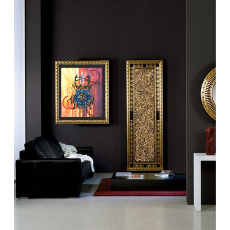 Bead Embroidery Kit on Art Canvas "Faberge beetle"