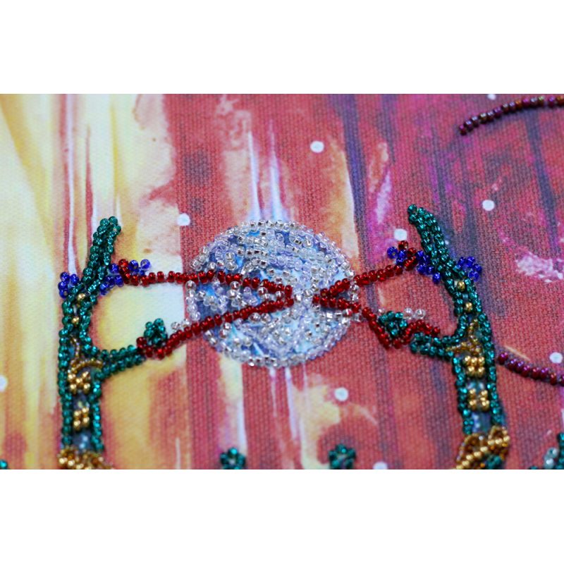 Bead Embroidery Kit on Art Canvas "Faberge beetle"