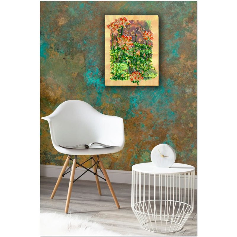 Bead Embroidery Kit on Art Canvas "Lotuses at sunset"