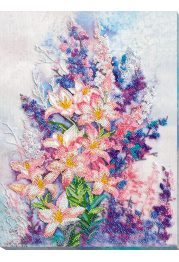Bead Embroidery Kit on Art Canvas "Light pink"