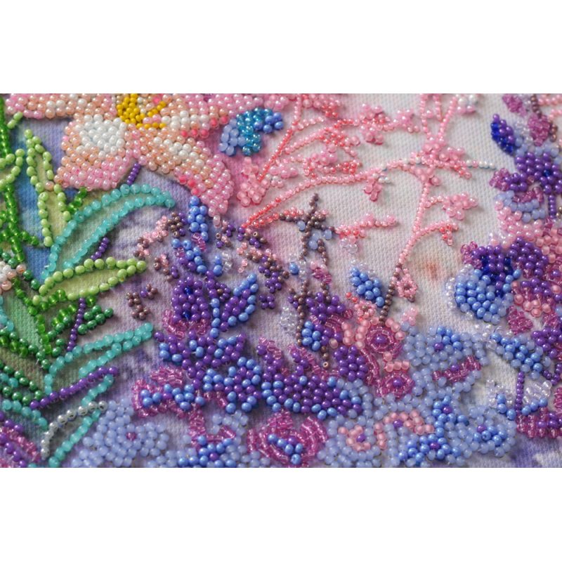 Bead Embroidery Kit on Art Canvas "Light pink"