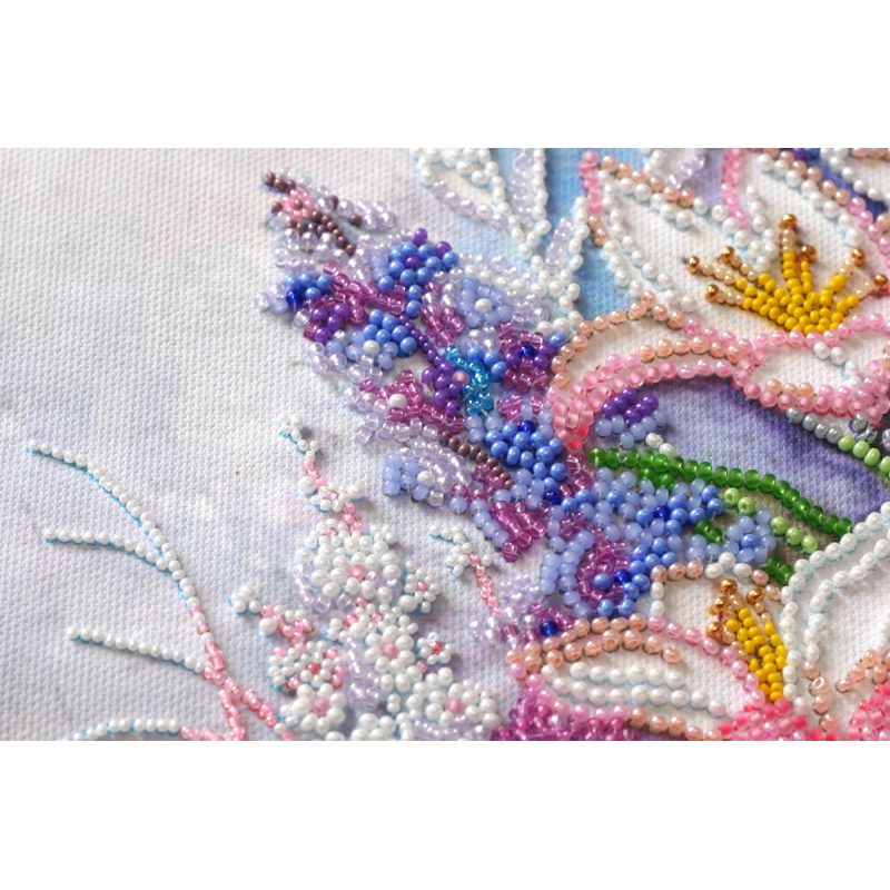 Bead Embroidery Kit on Art Canvas "Light pink"