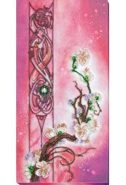 Bead Embroidery Kit on Art Canvas "Sakura blossom"