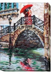 Microbead Embroidery Kit on Art Canvas "Reflection in the water"