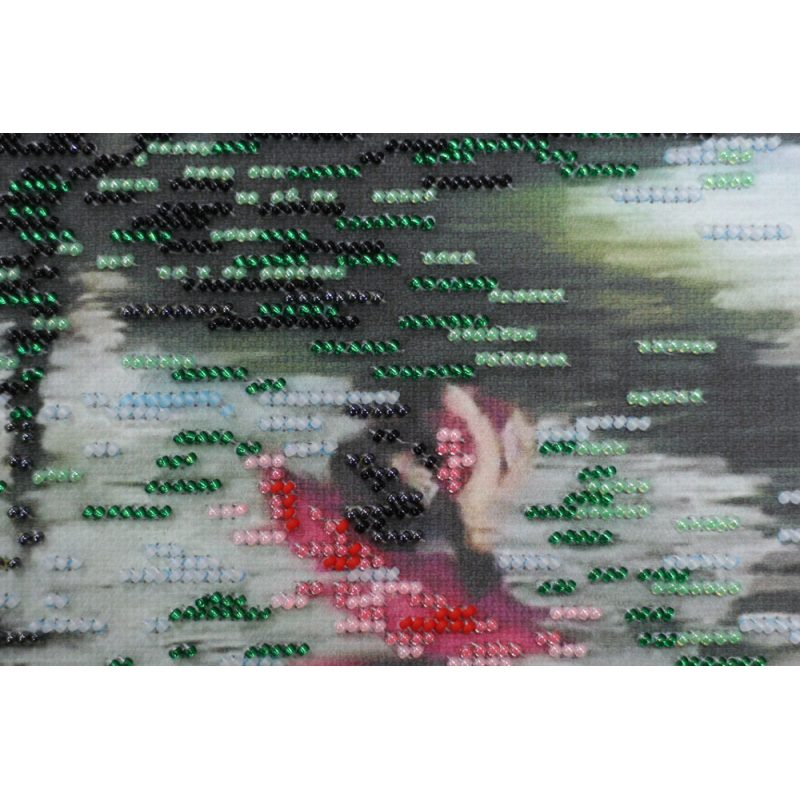 Microbead Embroidery Kit on Art Canvas "Reflection in the water"