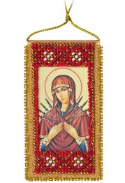 Talisman Bead Embroidery Kit on Art Canvas "Home Prayer (Russian text)"