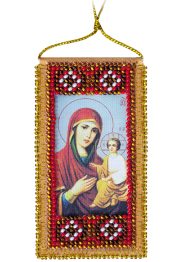 Talisman Bead Embroidery Kit on Art Canvas "Our Lady Prayer for kids (Russian text)"