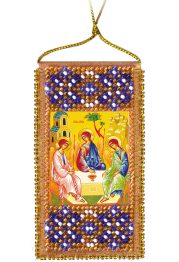Talisman Bead Embroidery Kit on Art Canvas "Prayer of the Holy Trinity (Russian text)"