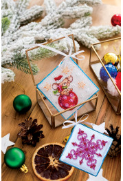 Christmas Ornament Bead Embroidery Kit "Little naughty mouse"