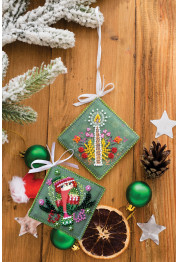 Christmas Ornament Bead Embroidery Kit "Warm hat"