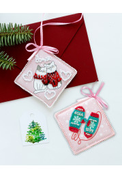 Christmas Ornament Bead Embroidery Kit "We purr"