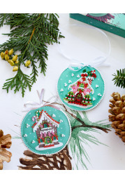 Christmas Ornament Bead Embroidery Kit "New Year's hous"