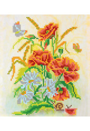 Bead Embroidery Pattern on Art Canvas "Bouquet"