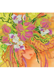 Bead Embroidery Pattern on Art Canvas "Autumn Girl"