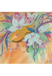 Bead Embroidery Pattern on Art Canvas "Winter Girl"