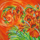 Bead Embroidery Pattern on Art Canvas "Poppy Trail"
