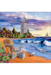 Bead Embroidery Pattern on Art Canvas "Lighthouse"