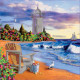 Bead Embroidery Pattern on Art Canvas "Lighthouse"