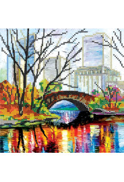 Bead Embroidery Pattern on Art Canvas "Reflection"
