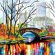 Bead Embroidery Pattern on Art Canvas "Reflection"