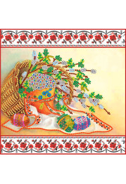Bead Embroidery Pattern on Art Canvas "Happy Easter"