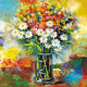 Bead Embroidery Pattern on Art Canvas "Floral Cocktail"