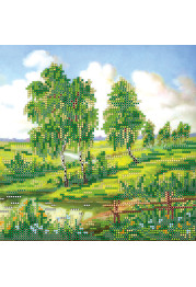 Bead Embroidery Pattern on Art Canvas "At the Edge"