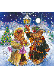 Bead Embroidery Pattern on Art Canvas "Magic Winter"