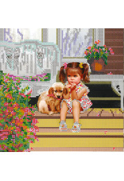 Bead Embroidery Pattern on Art Canvas "On the Porch"
