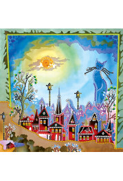 Bead Embroidery Pattern on Art Canvas "The Keeper of Dreams"