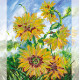 Bead Embroidery Pattern on Art Canvas "Sunny Flowers"