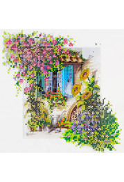 Bead Embroidery Pattern on Art Canvas "Pink Cloud"